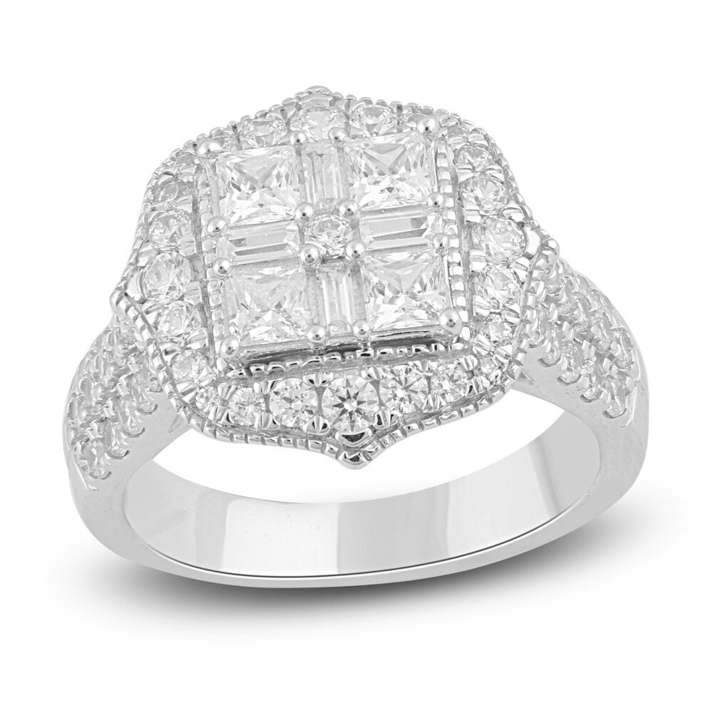 Diamond Engagement Ring 2 ct tw Round 14K White Gold 43S2QRcf
