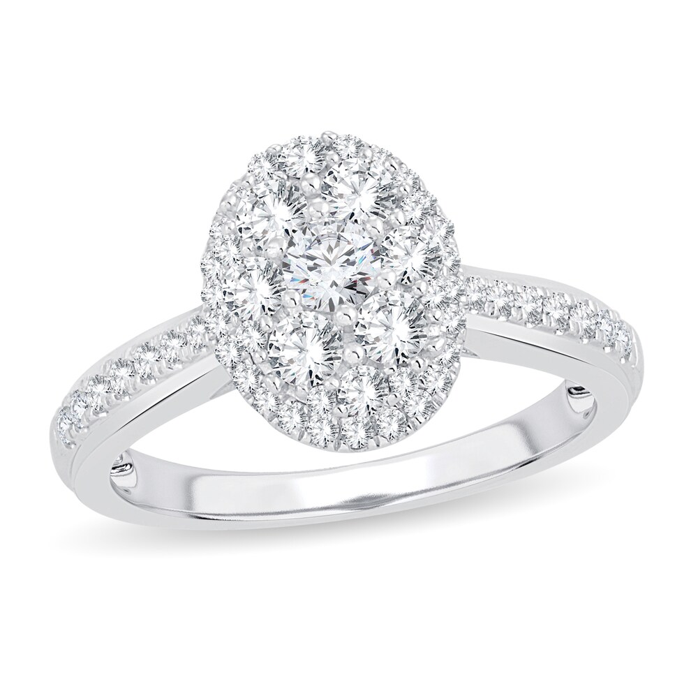 Diamond Ring 7/8 ct tw Round-cut 14K White Gold 488nw6RU