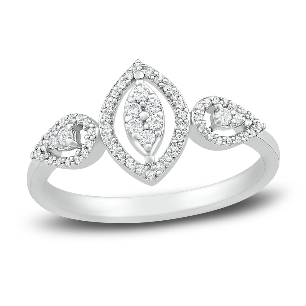 Diamond Promise Ring 1/6 ct tw Round Sterling Silver 4HhAV0Dv