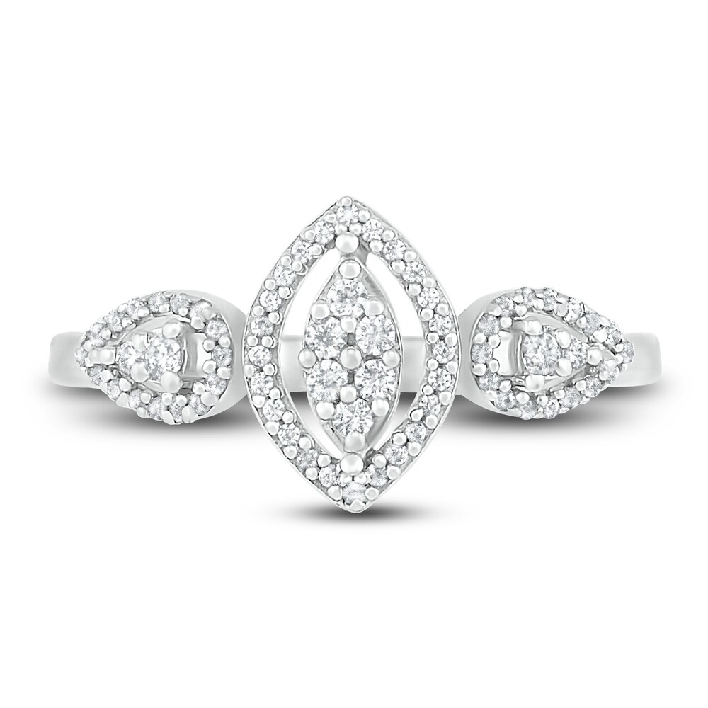 Diamond Promise Ring 1/6 ct tw Round Sterling Silver 4HhAV0Dv
