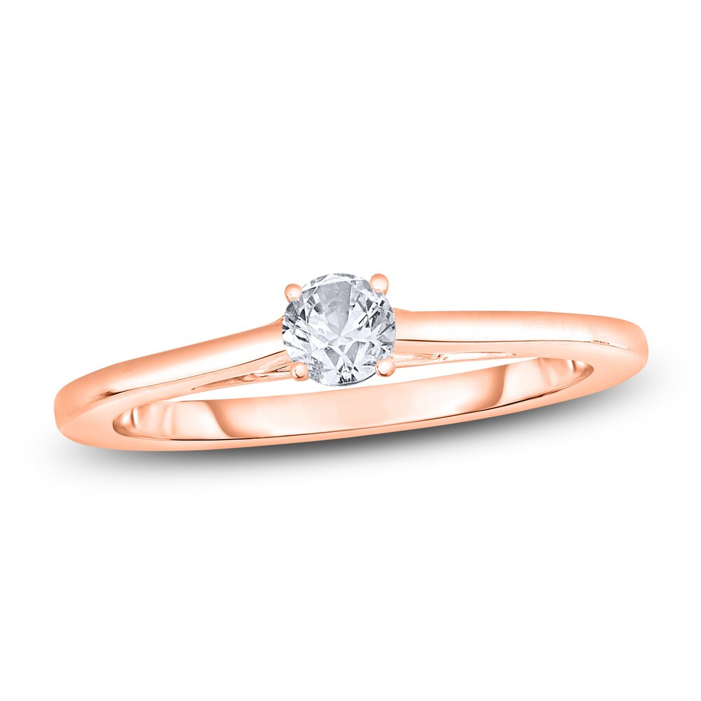 Diamond Solitaire Engagement Ring 1/4 ct tw Round 14K Rose Gold (I/I2) 4P0HDFIS
