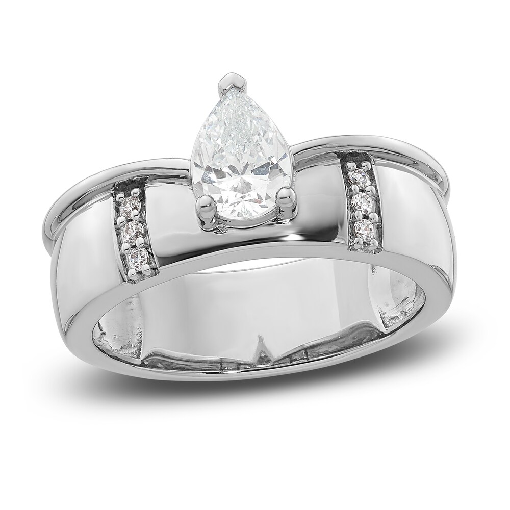 Diamond Engagement Ring 1/2 ct tw Round/Pear 14K White Gold 4Pnxi3NO
