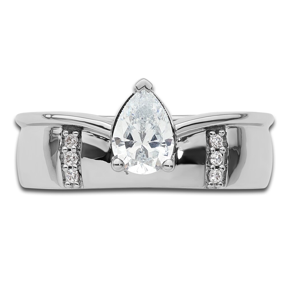 Diamond Engagement Ring 1/2 ct tw Round/Pear 14K White Gold 4Pnxi3NO