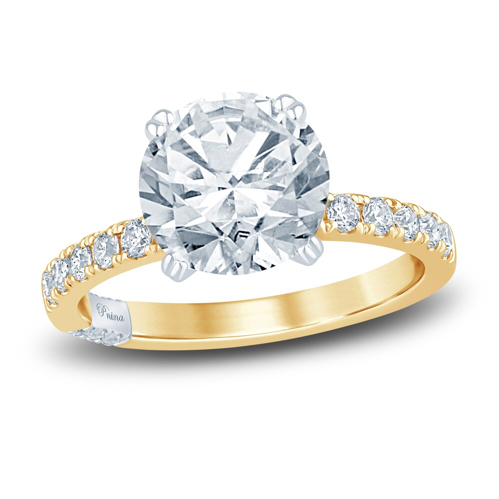 Pnina Tornai Lab-Created Diamond Engagement Ring 2-7/8 ct tw Round 14K Yellow Gold 4UkXRtnR