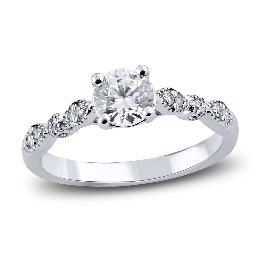 Diamond Engagement Ring 7/8 ct tw Round 14K White Gold 4XEcOceP