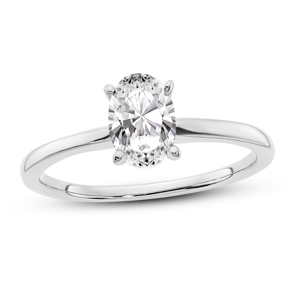 Diamond Solitaire Engagement Ring 3/4 ct tw Oval 14K White Gold (I1/I) 4eZRK3mi