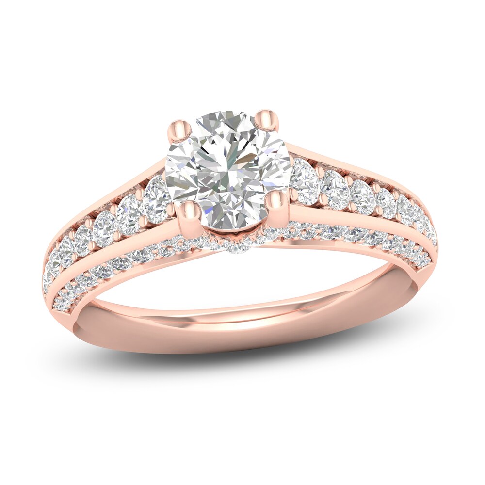 Diamond Engagement Ring 1-3/4 ct tw Round 14K Rose Gold 4oZyyDey