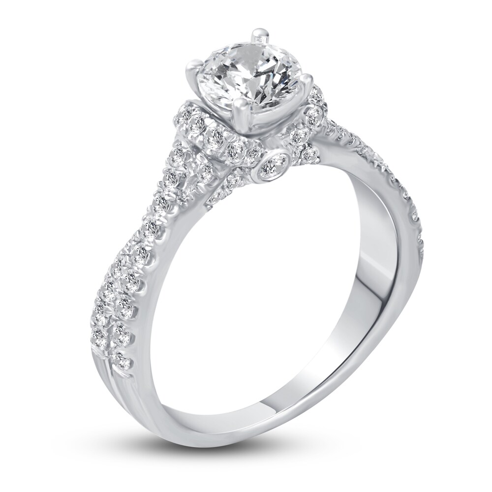 Diamond Engagement Ring 1-3/8 ct tw Round 14K White Gold 4sIr0L1U