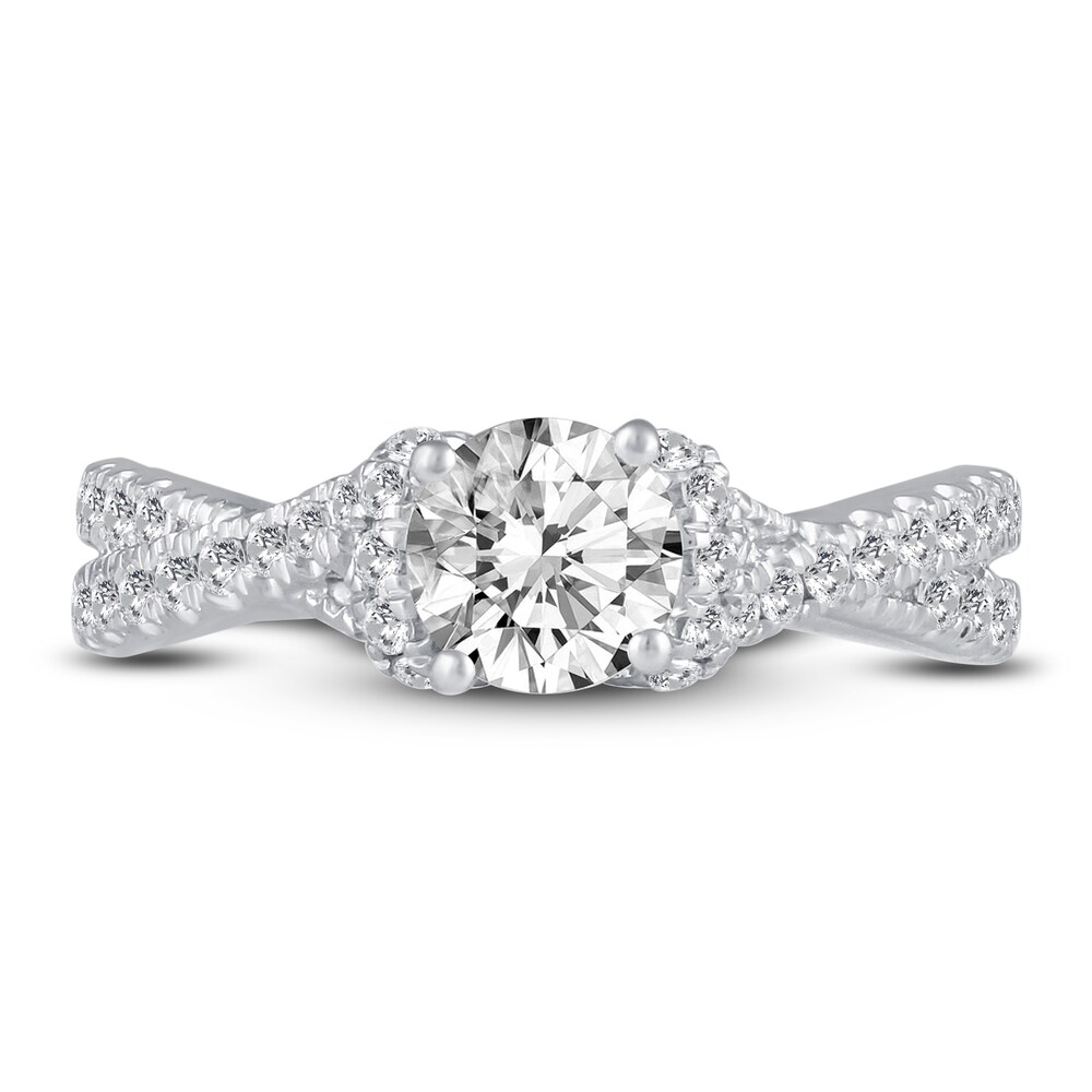 Diamond Engagement Ring 1-3/8 ct tw Round 14K White Gold 4sIr0L1U