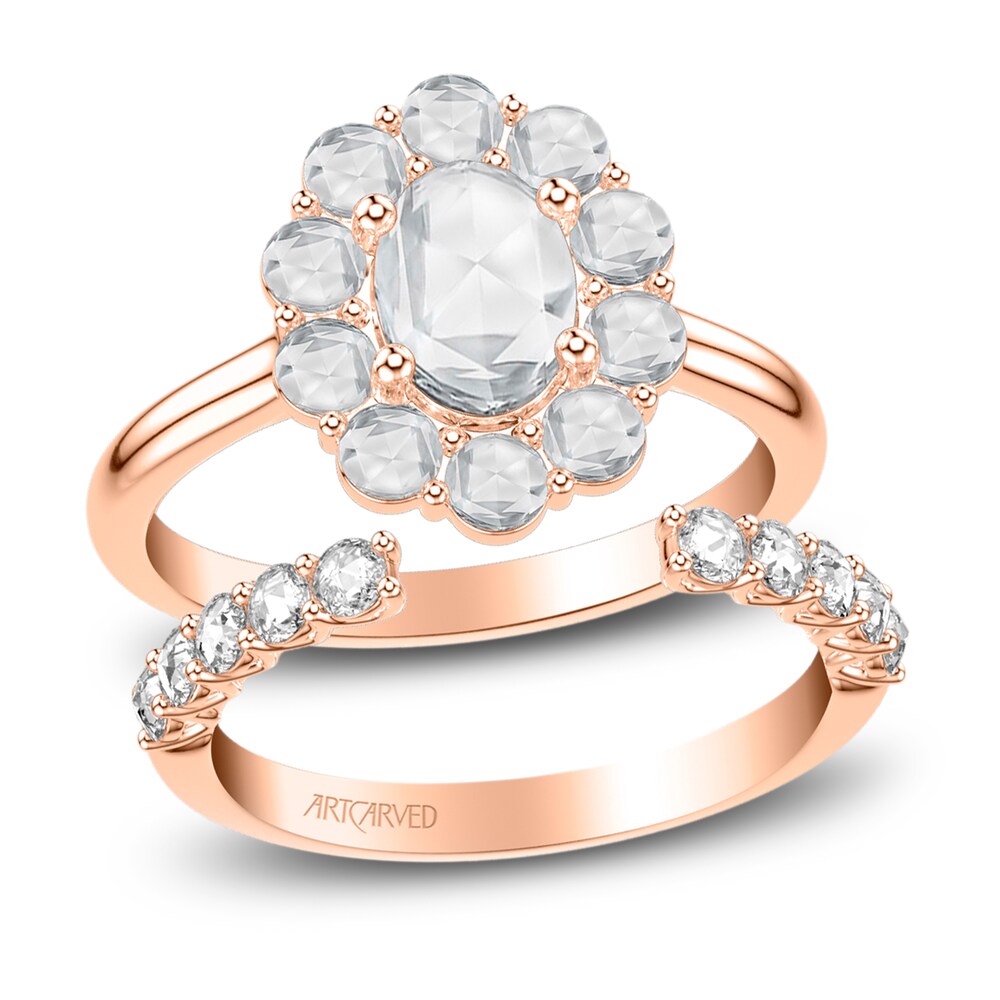 ArtCarved Rose-Cut Diamond Bridal Set 1-1/4 ct tw 14K Rose Gold 51CVnSjT