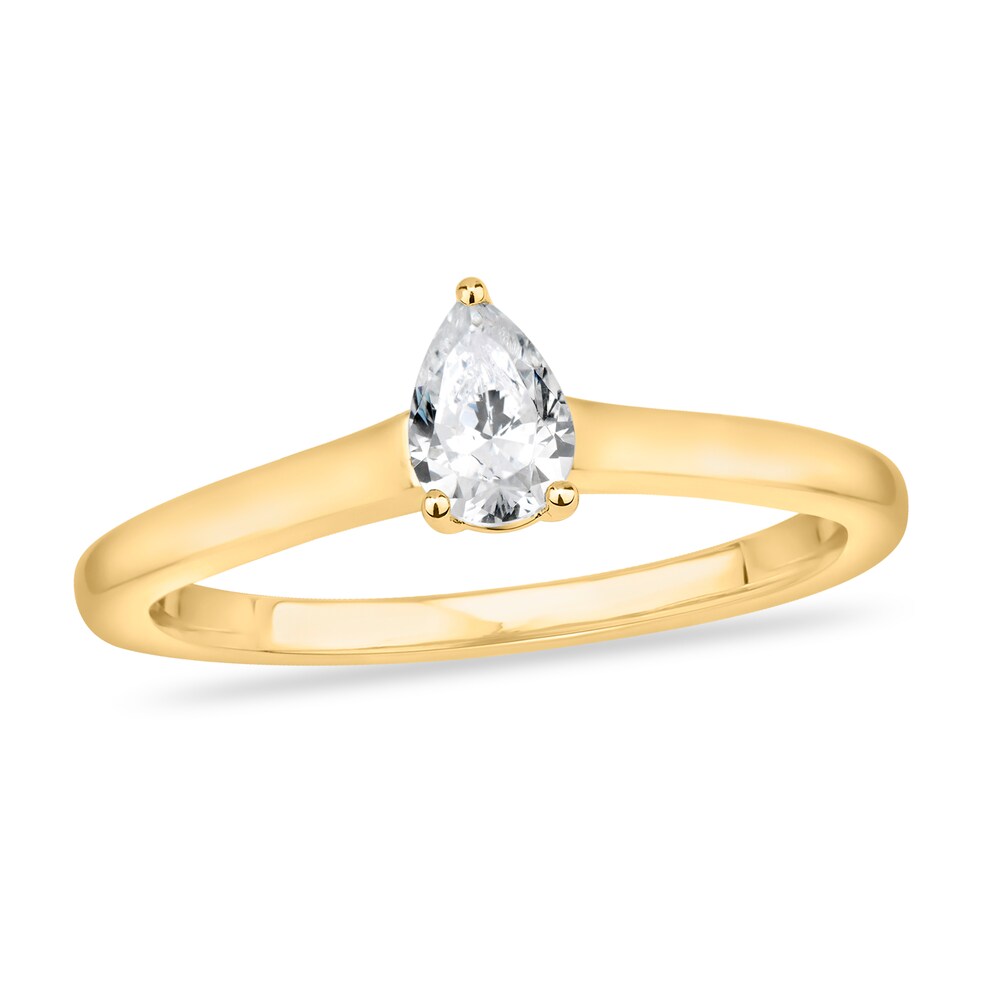 Diamond Solitaire Engagement Ring 3/4 ct tw Pear-shaped 14K Yellow Gold (I2/I) 51DJmczg