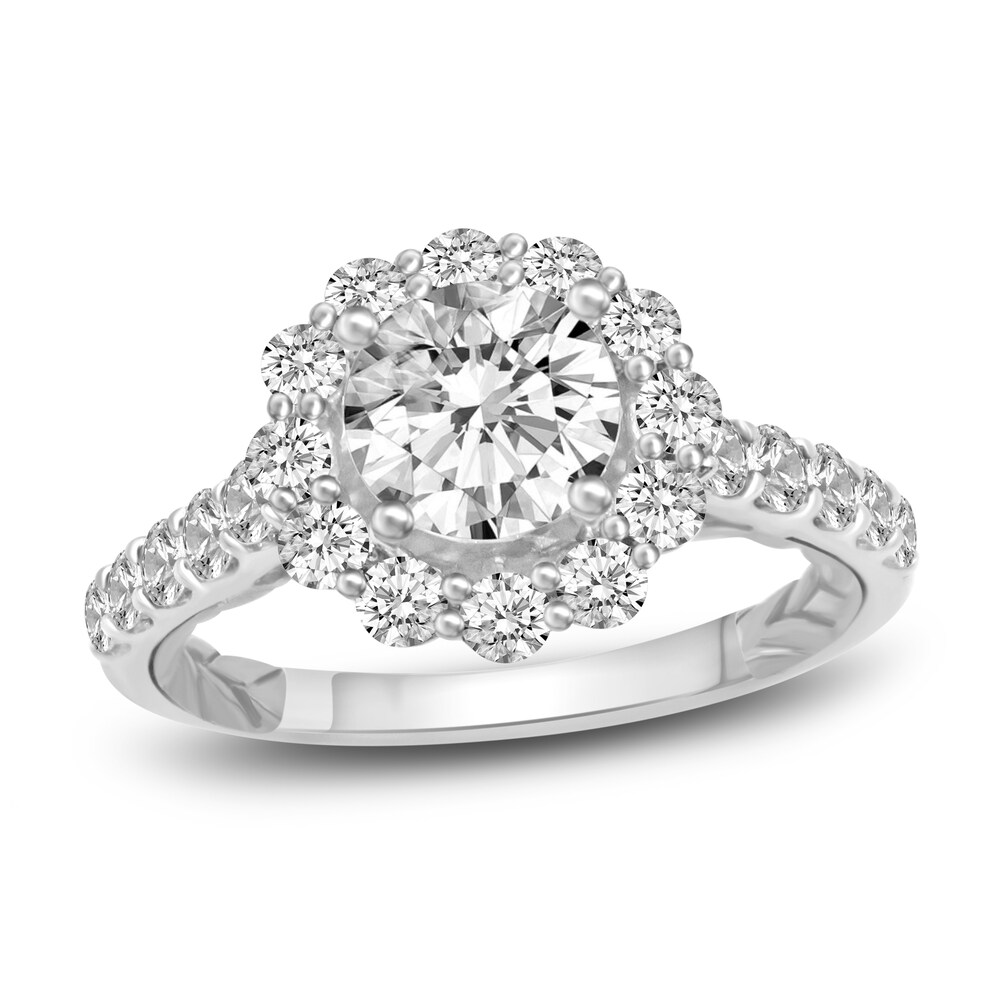 Diamond Engagement Ring 2-1/2 ct tw Round White Gold 56sJuGmc