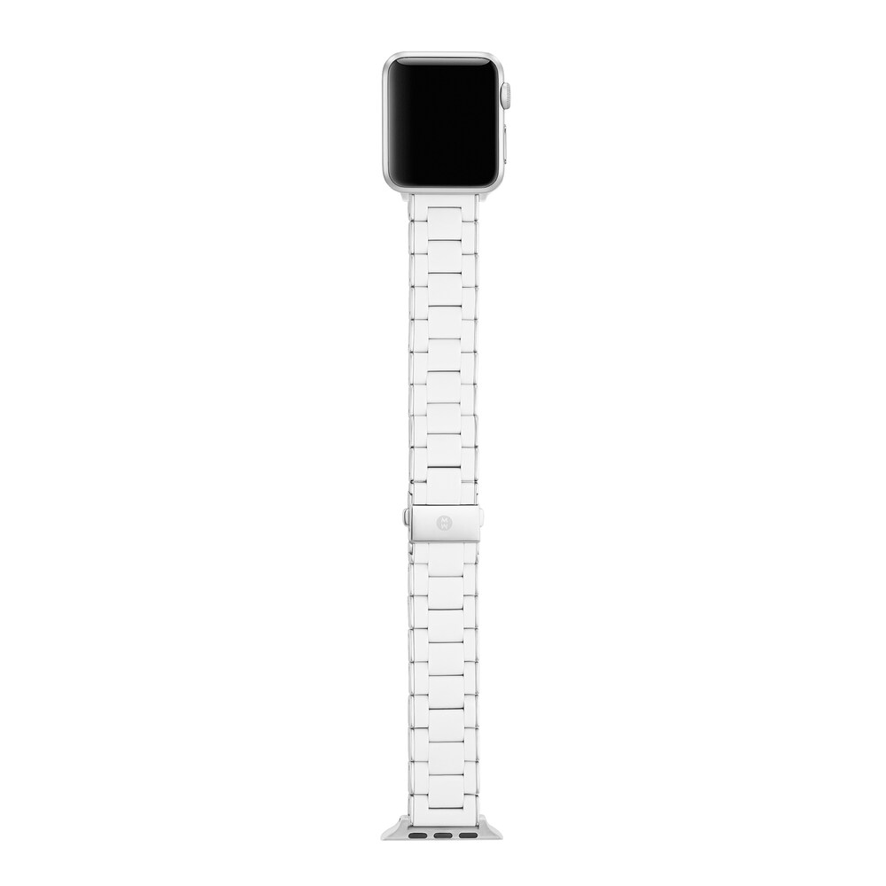 MICHELE White Silicone Link Watch Strap MS20GN230100 5B28Iwvf