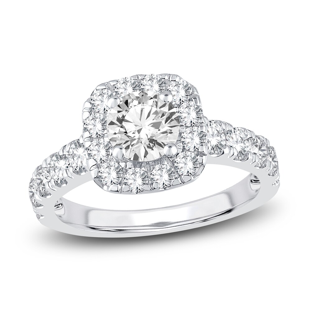 Diamond Engagement Ring 2 ct tw Round 14K White Gold 5CFVS75e