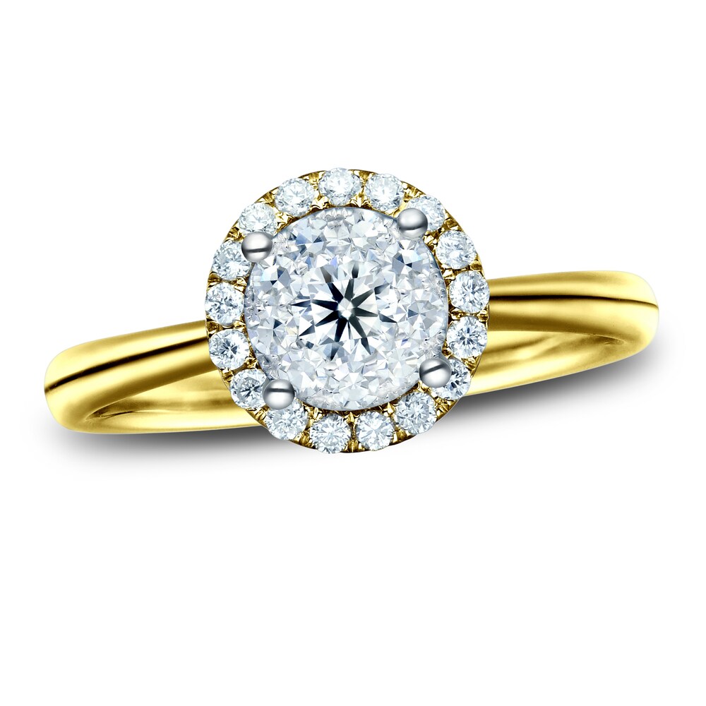 Diamond Engagement Ring 1/2 ct tw Round 14K Yellow Gold 5EwoKGIJ [5EwoKGIJ]