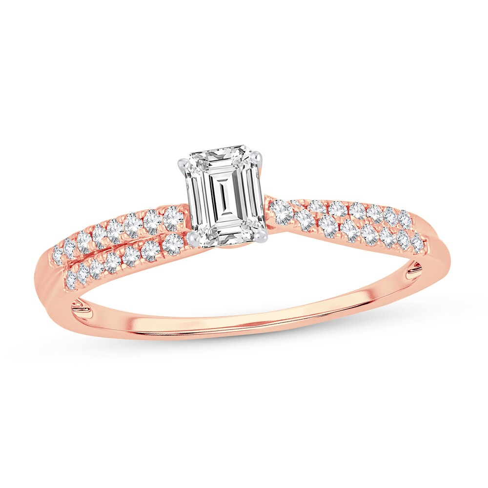Diamond Ring 1/2 ct tw Emerald-cut 14K Rose Gold 5MxjtjAd [5MxjtjAd]