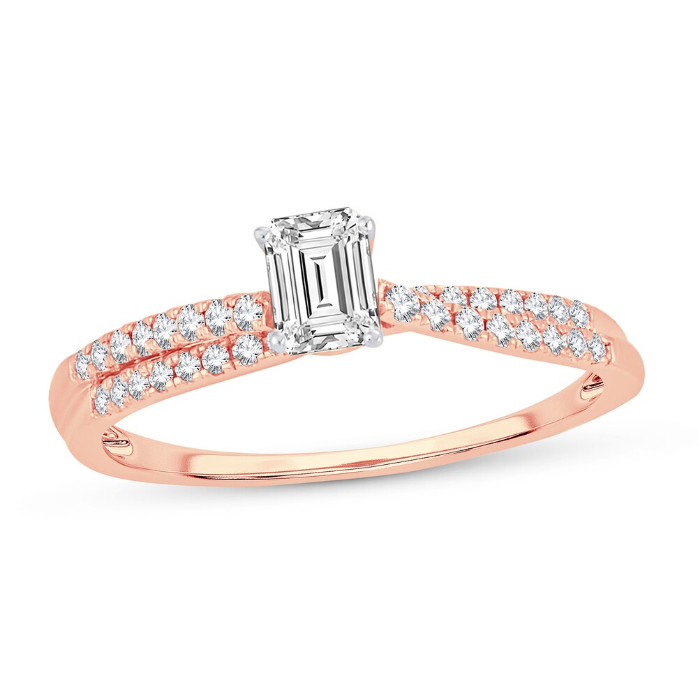 Diamond Ring 1/2 ct tw Emerald-cut 14K Rose Gold 5MxjtjAd