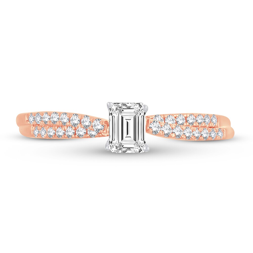 Diamond Ring 1/2 ct tw Emerald-cut 14K Rose Gold 5MxjtjAd