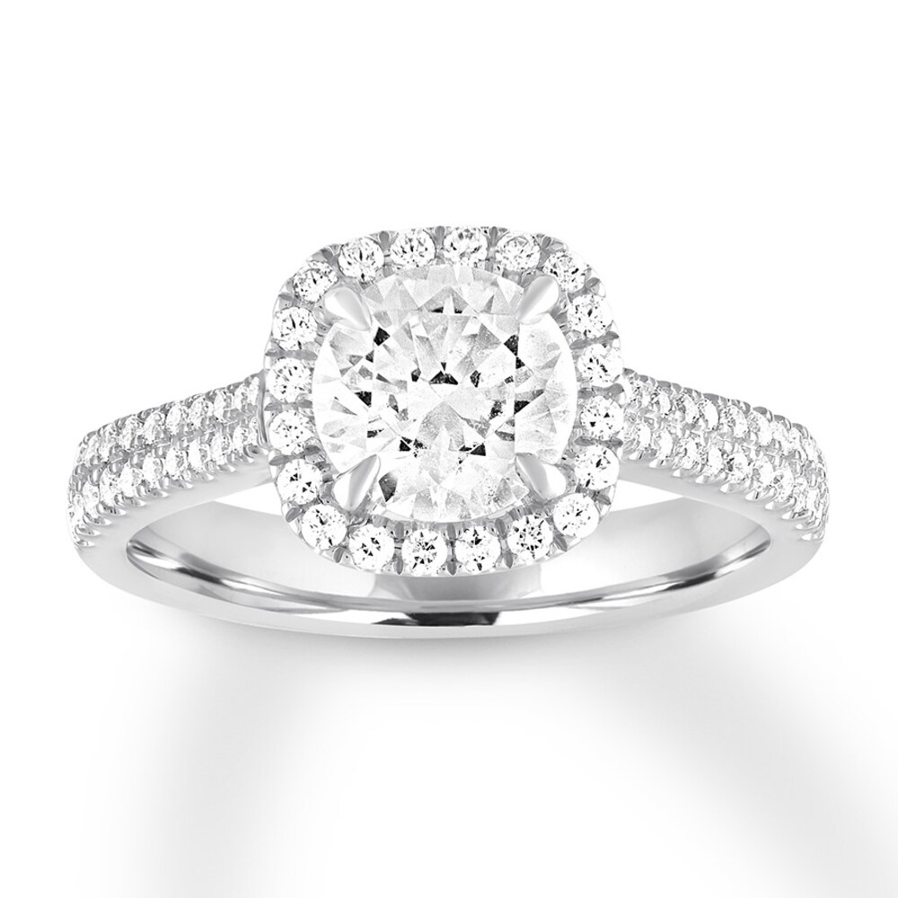 Diamond Engagement Ring 7/8 carat tw Round 14K White Gold 5Rjeq4gh