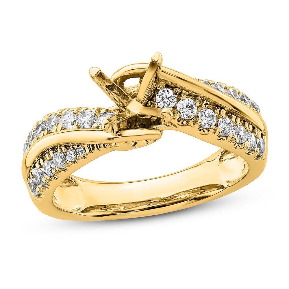 Diamond Engagement Ring Setting 1/2 ct tw Round 14K Yellow Gold 5TTkGPYI