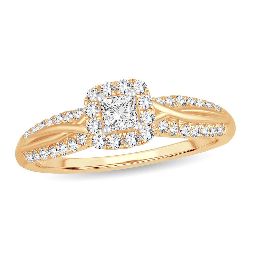 Diamond Ring 1/2 ct tw Princess 14K Yellow Gold 5WZbNoRy