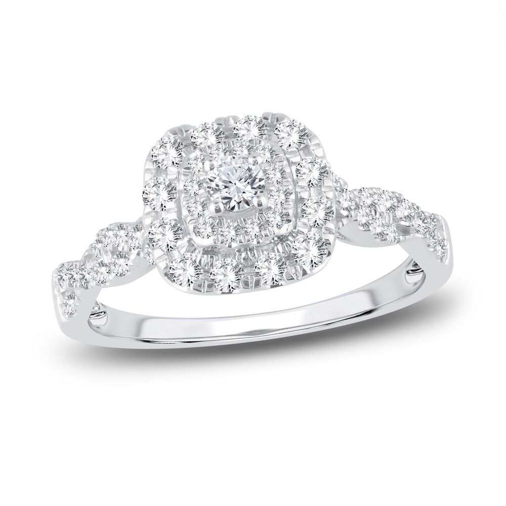 Diamond Ring 1/2 ct tw Round 14K White Gold 5WalByH3