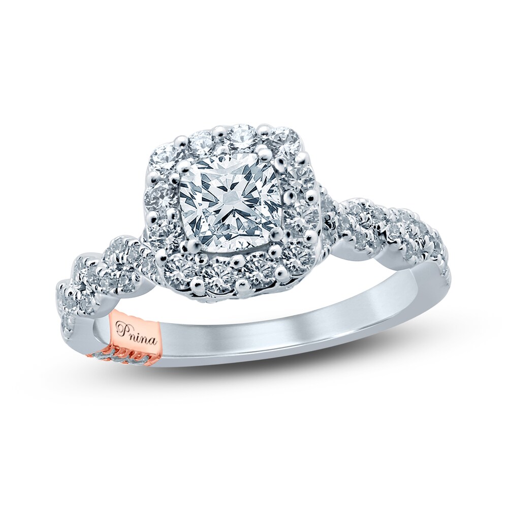 Pnina Tornai I Do I Do I Do Diamond Engagement Ring 1-1/3 ct tw Cushion/Round 14K White Gold 5eusQrxU