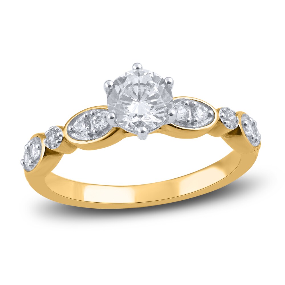 Diamond Engagement Ring 7/8 ct tw Round 14K Yellow Gold 5hrdZ6N7