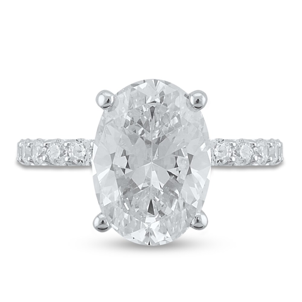 Lab-Created Diamond Engagement Ring 5-3/4 ct tw Oval/Round Platinum 5ptxahDM