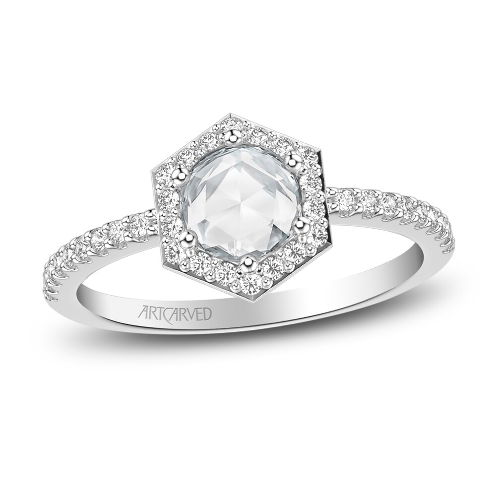 ArtCarved Rose-Cut Diamond Engagement Ring 3/4 ct tw 14K White Gold 5uD5XirU