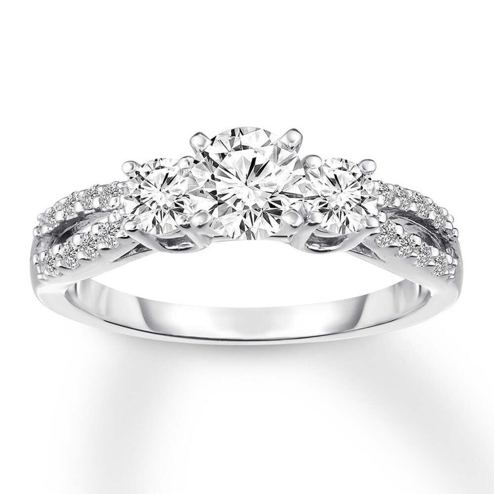 Diamond Engagement Ring 7/8 ct tw Round-cut 14K White Gold 61iD3ygJ