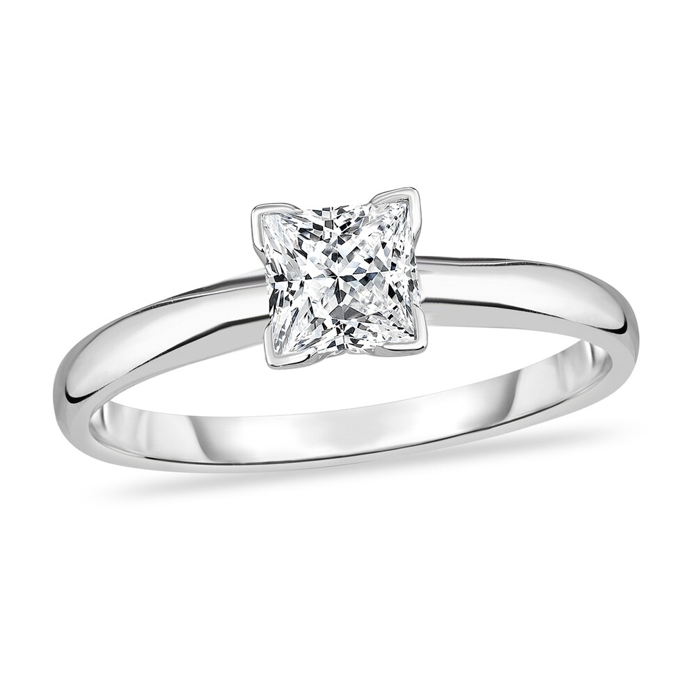 Diamond Solitaire Ring 1/3 ct tw Princess 14K White Gold (I1/I) 6310Hklu