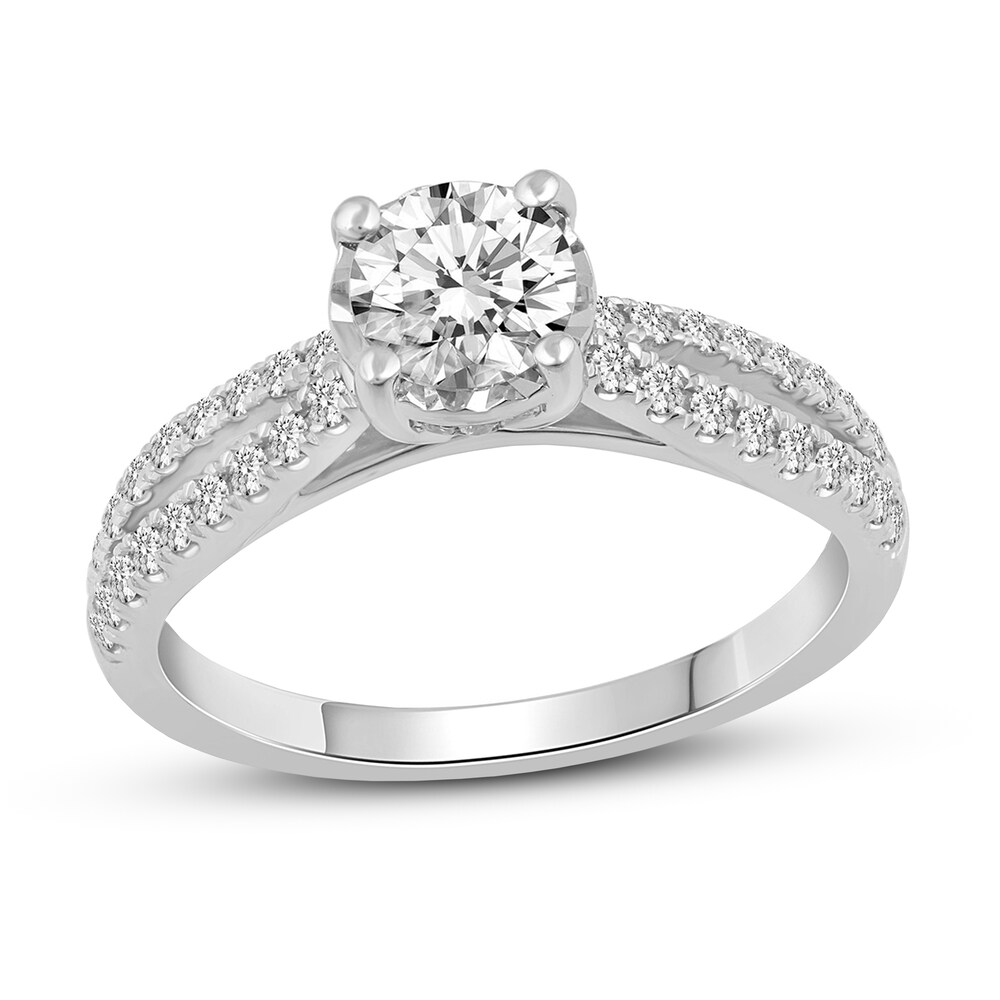 Diamond Engagement Ring 1 ct tw Round 14K White Gold 666WxIs7