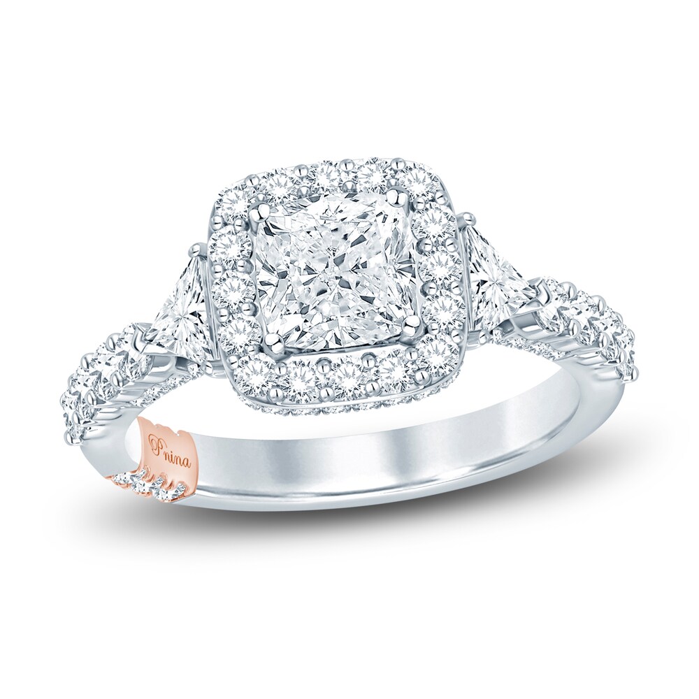 Pnina Tornai Lab-Created Diamond Engagement Ring 2-7/8 ct tw Cushion/Trillion/ Round 14K White Gold 68bHv26N