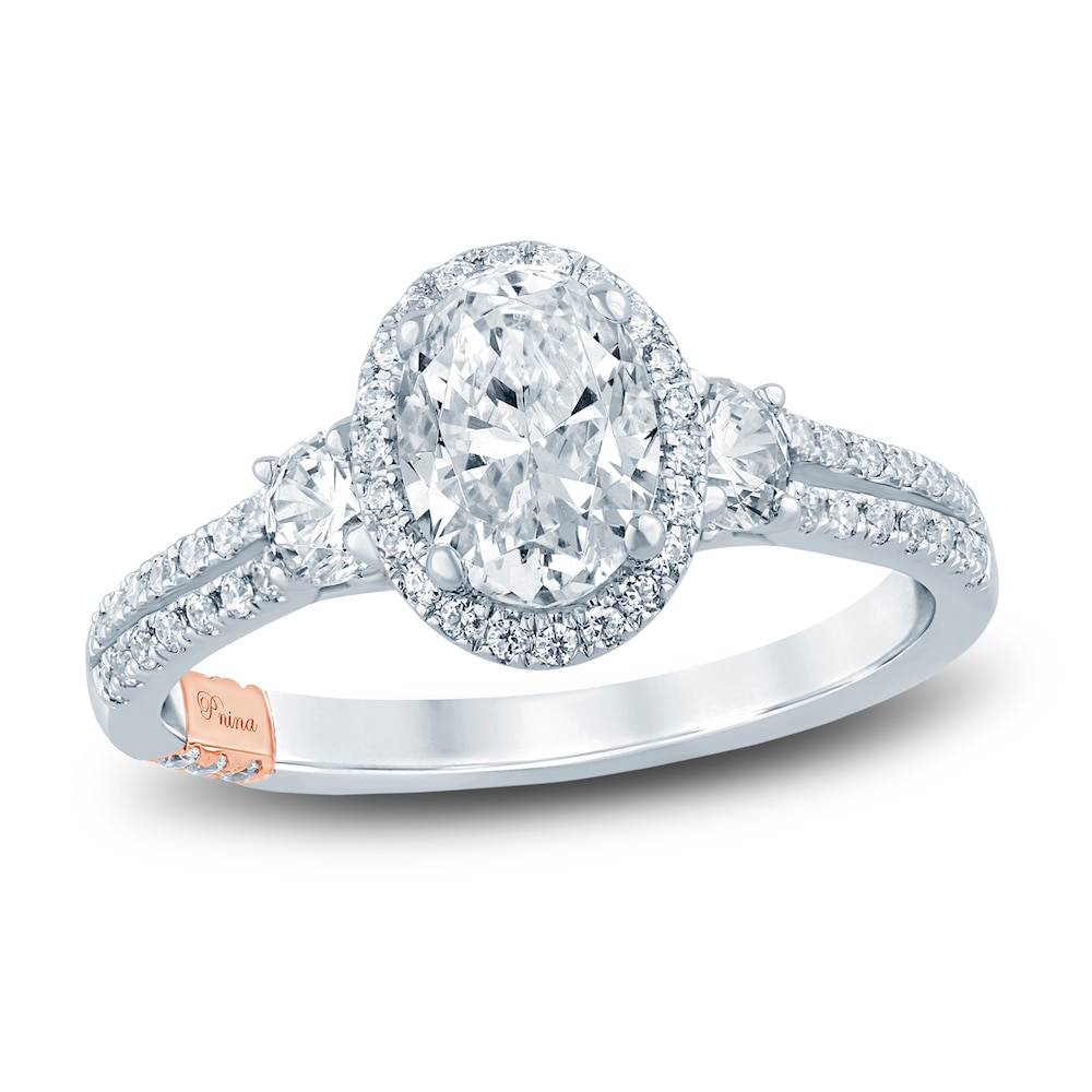 Pnina Tornai Lab-Created Diamond Engagement Ring 1-1/2 ct tw Oval/Round 14K White Gold 6IcGt3eu