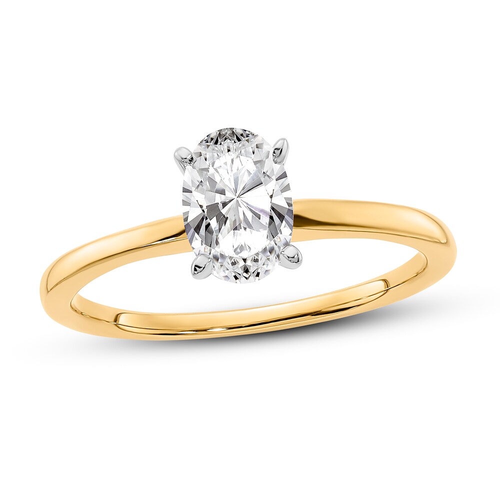 Diamond Solitaire Engagement Ring 3/4 ct tw Oval 14K Two-Tone Gold (I1/I) 6InLqxjb