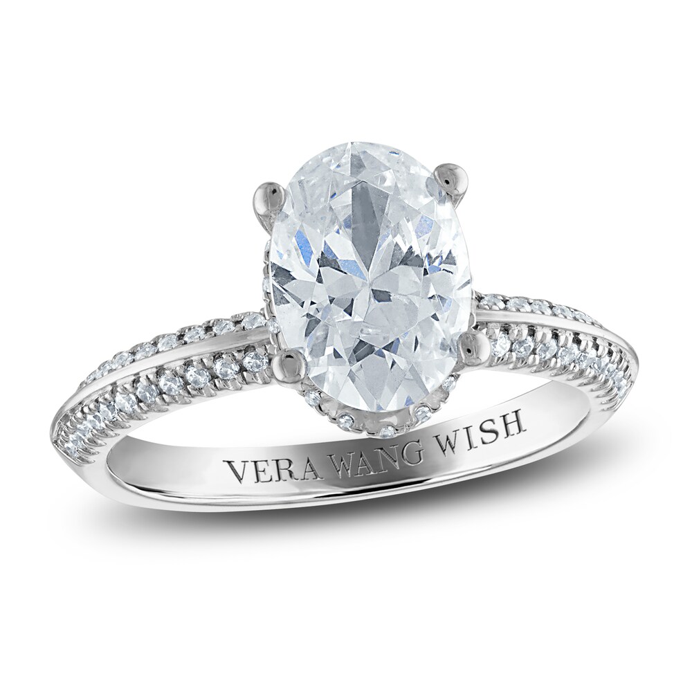Vera Wang WISH Diamond Engagement Ring 2-1/4 ct tw Oval 18K White Gold 6KWvygty