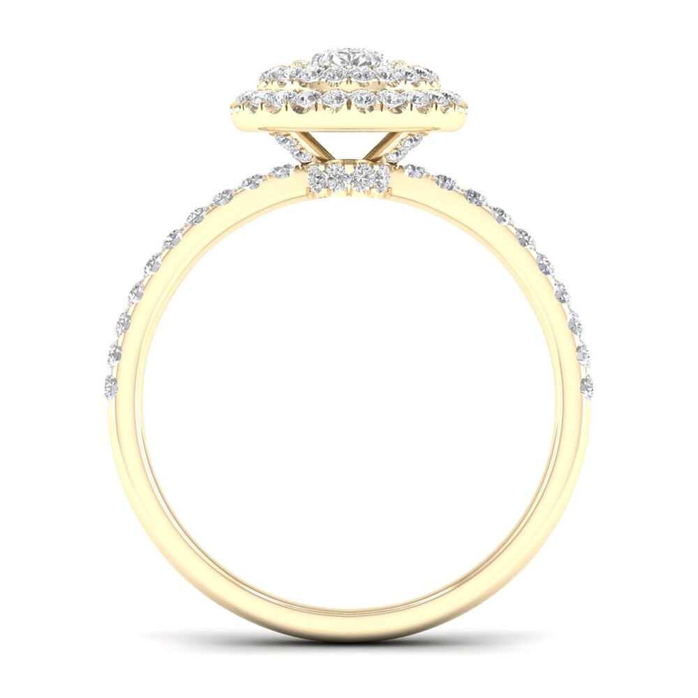 Diamond Engagement Ring 3/4 ct tw Pear-shaped/Round 14K Yellow Gold 6NcxhVKg