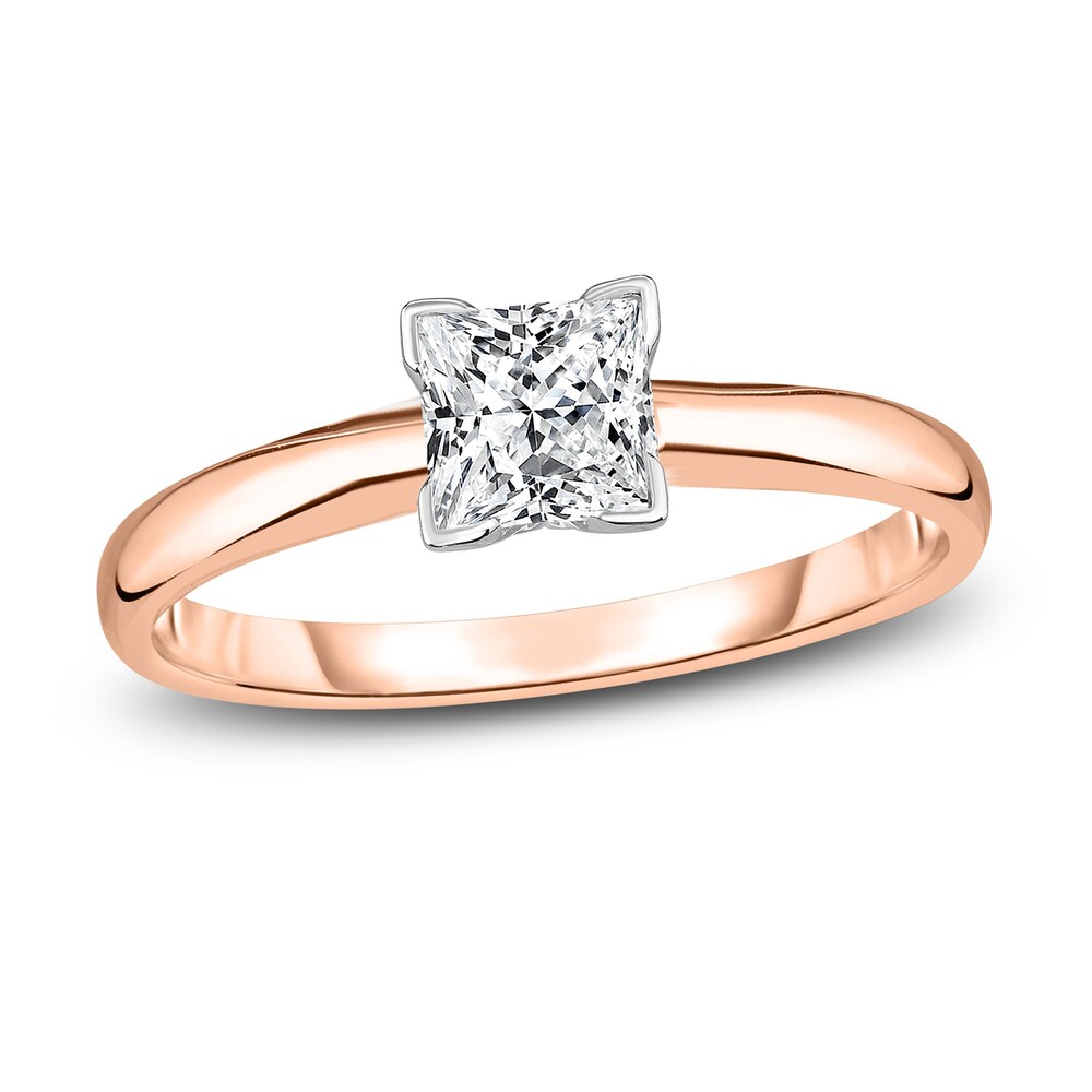 Diamond Solitaire Engagement Ring 1/3 ct tw Princess 14K Rose Gold (I2/I) 6S7NlCjm