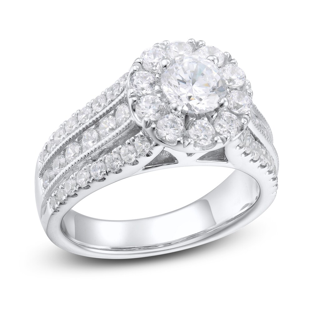 Diamond Engagement Ring 2-1/4 ct tw Round 14K White Gold 6SZmGhnB