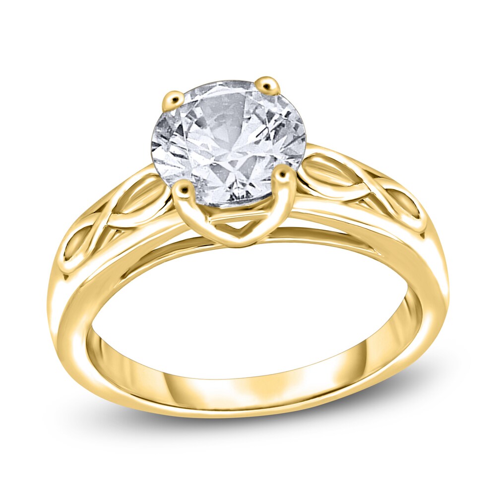 Diamond Solitaire Infinity Engagement Ring 1/2 ct tw Round 14K Yellow Gold (I2/I) 6dN95NzB