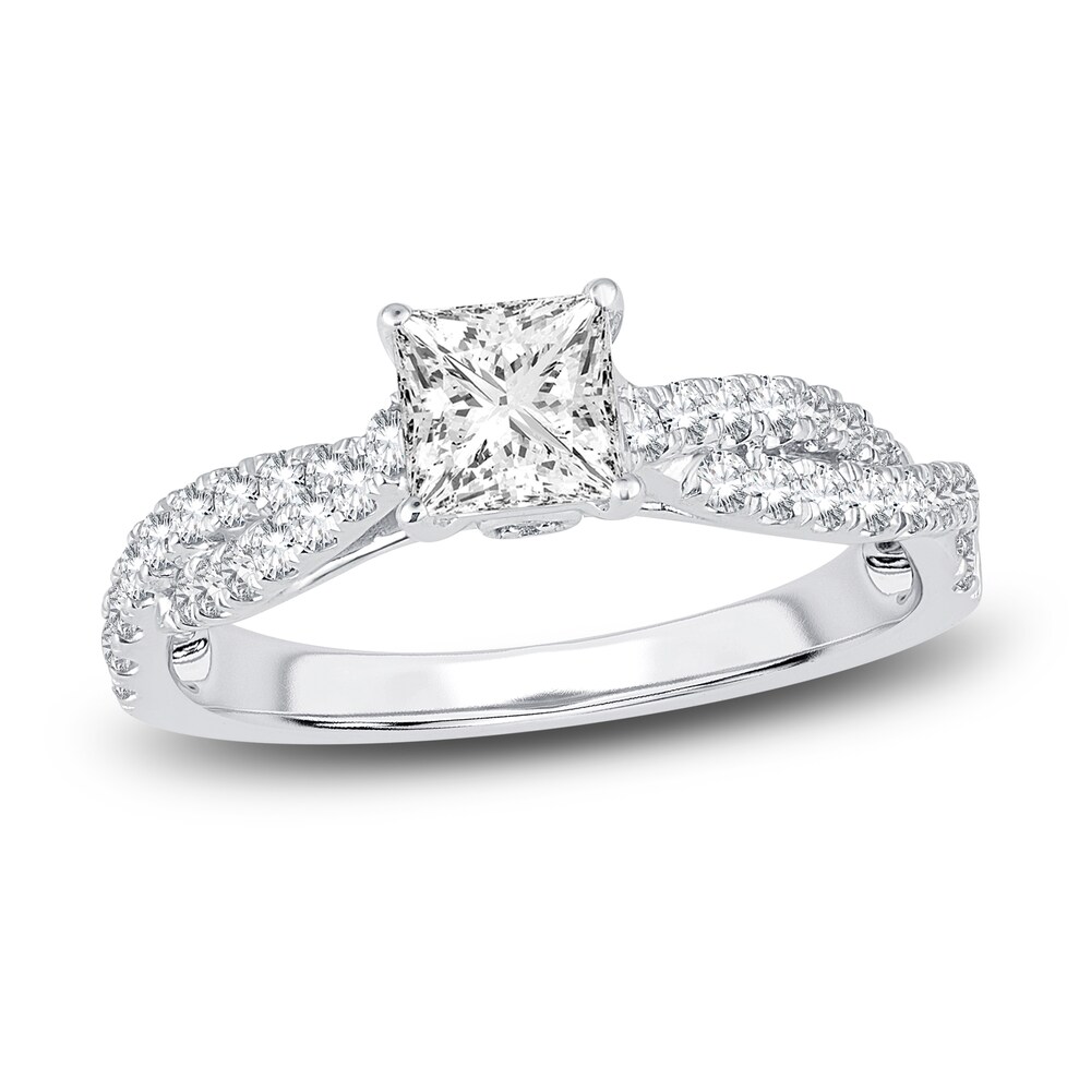 Diamond Engagement Ring 1 ct tw Princess/Round 14K White Gold 6naK74YR