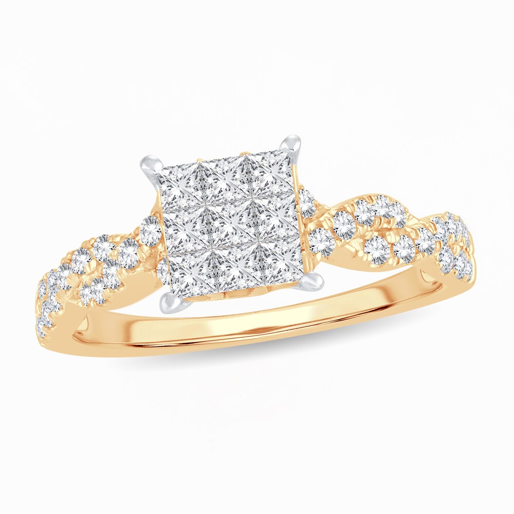 Diamond Ring 3/4 ct tw Princess 14K Yellow Gold 6pVS2AyY