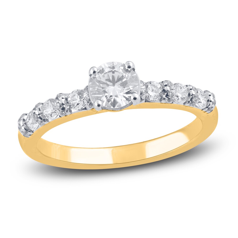 Diamond Engagement Ring 3/4 ct tw Round 14K Yellow Gold 7AbLikaz