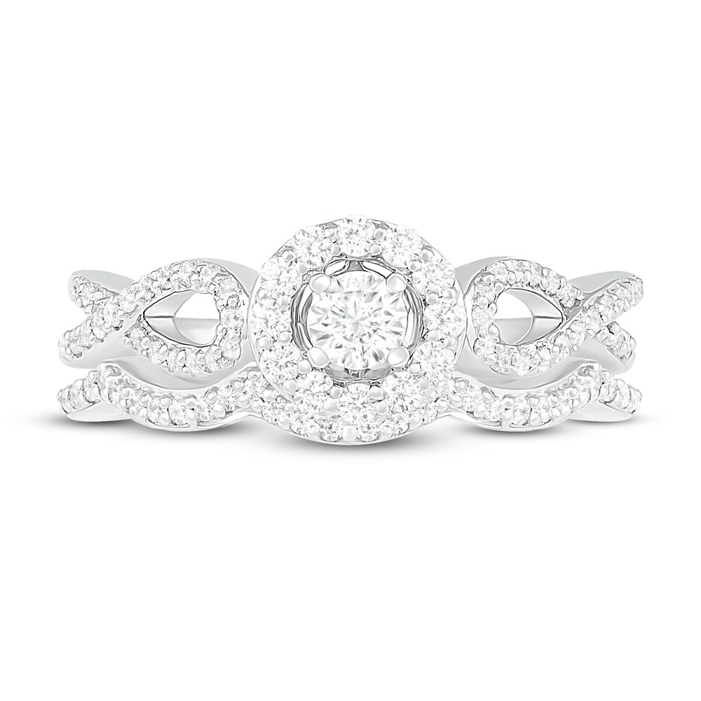 Diamond Bridal Set 1/2 ct tw Round 14K White Gold 7L1G3Set