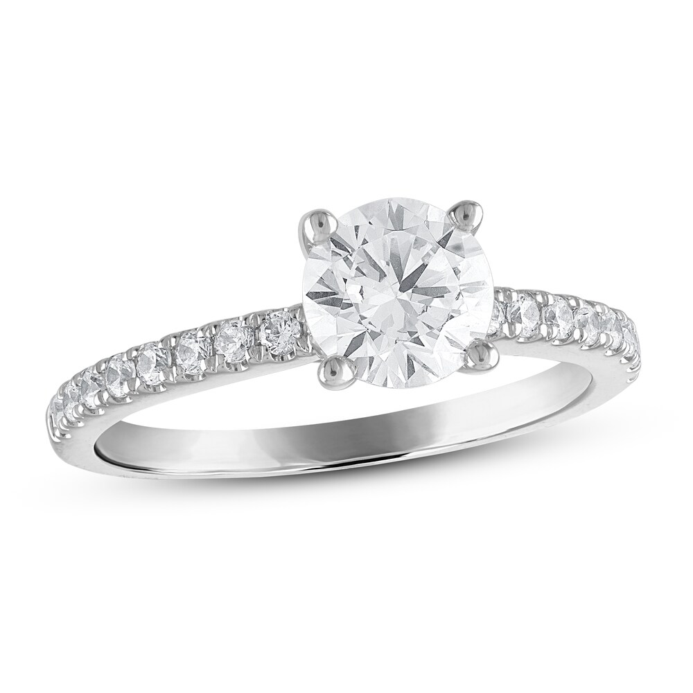 Diamond Engagement Ring 1-1/4 ct tw Round 14K White Gold 7Ngg4Syw