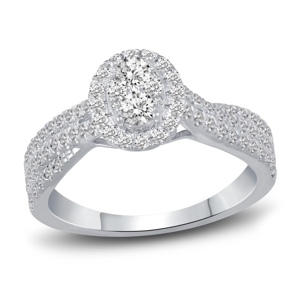 Diamond Engagement Ring 3/4 ct tw Round 14K White Gold 7O1V7j2g