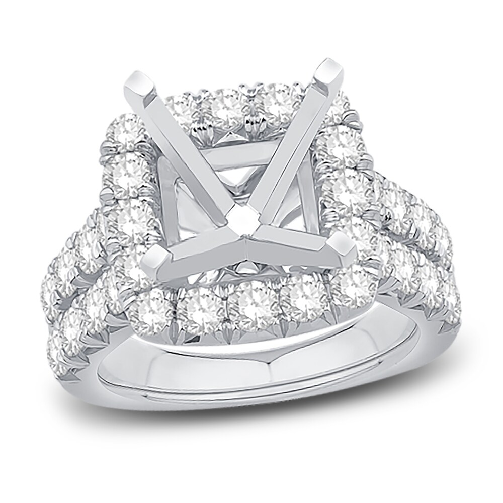 Engagement Ring 2-1/2 ct tw Princess/Round 14K White Gold 7QYpxEvI