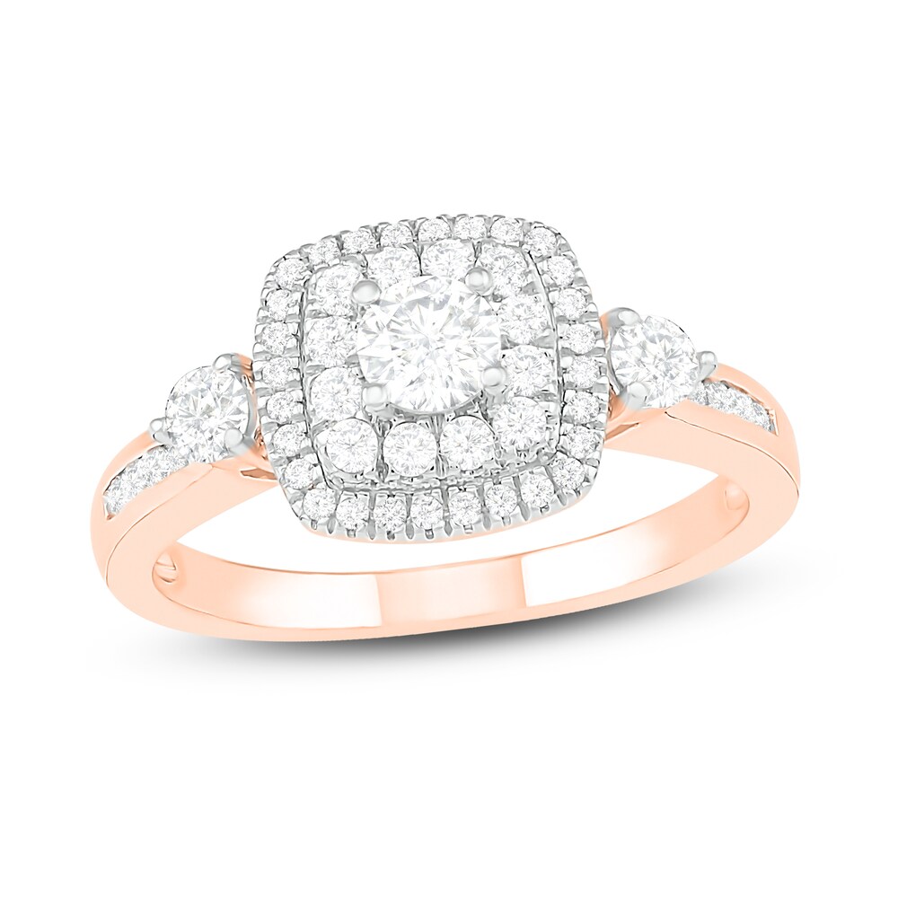 Diamond Engagement Ring 3/4 ct tw Round 14K Rose Gold 7bIgovf2