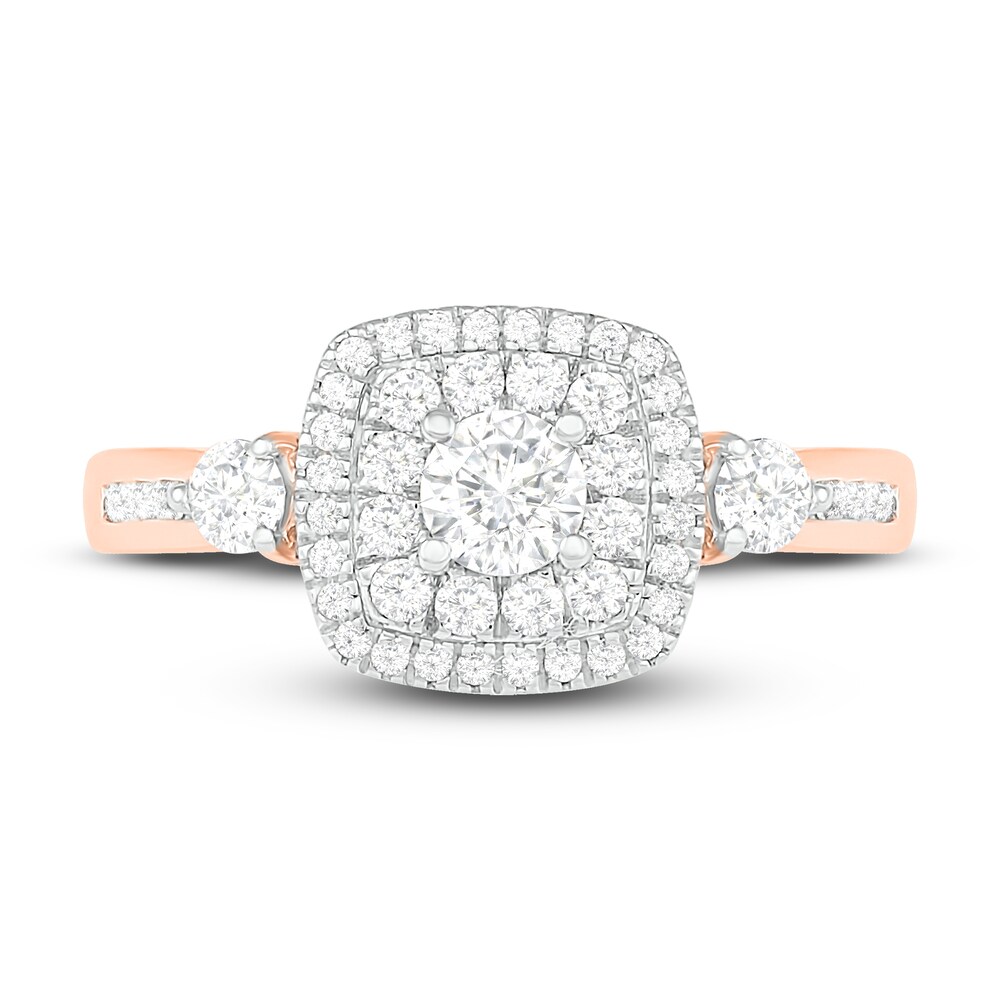 Diamond Engagement Ring 3/4 ct tw Round 14K Rose Gold 7bIgovf2